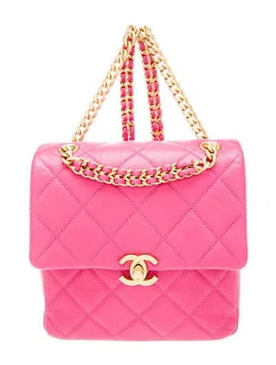 Pre-owned Chanel Chain Melody Backpack In Pink