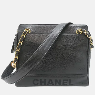 Pre-owned Chanel Chain Shoulder Bag Caviar Skin Black