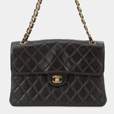 Pre-owned Chanel Chain Shoulder Bag Matelasse Double-face Lambskin Black