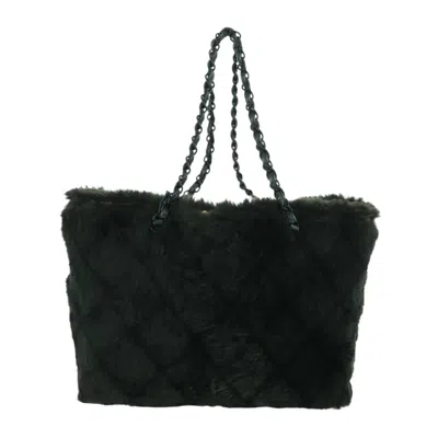 Pre-owned Chanel Chain Tote Lapin Fur Green Fur Tote Bag Bag ()