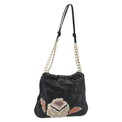 Pre-owned Chanel Chain Tote Leather Black Leather Shoulder Bag Bag ()