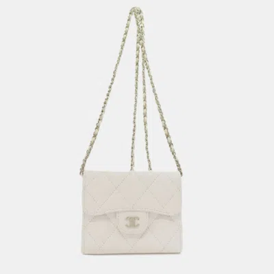 Pre-owned Chanel Chain Wallet Bi-fold Caviar Skin