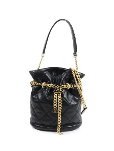 Chanel Chain-detail Bucket Bag In Black