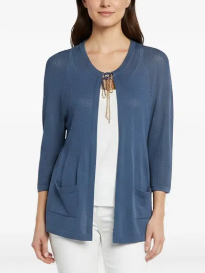Pre-owned Chanel Chain-detail Cardigan In Blue
