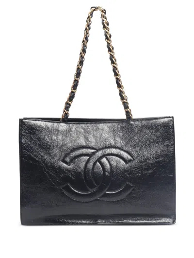 Pre-owned Chanel Chained Timeless Tote Bag In Blue