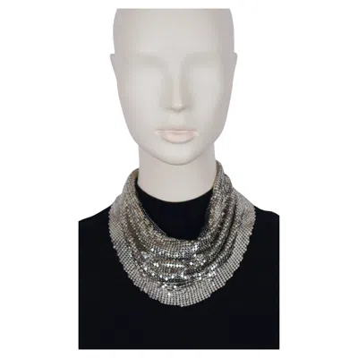 Pre-owned Chanel Chainmail Collar Metal Scarf In Black