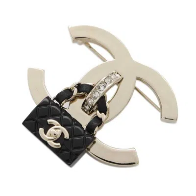 Pre-owned Chanel Champagne Gold Metal Brooch () In Multi