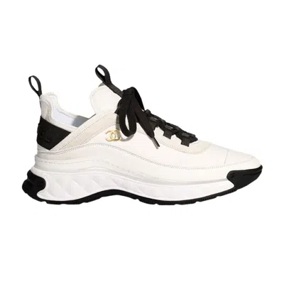 Pre-owned Chanel Velvet Calfskin & Mixed Fibers Sneaker 'ivory' | White | Men's Size 46