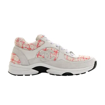 Pre-owned Chanel Wmns Cc Logo Sneaker 'ecru Pink Tweed' | Cream | Women's Size 36.5