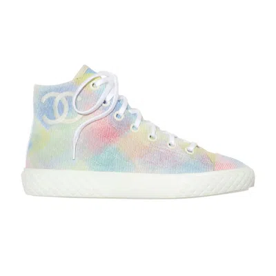 Pre-owned Chanel Wmns Printed Fabric Sneaker 'pastel Multi-color' | Women's Size 39