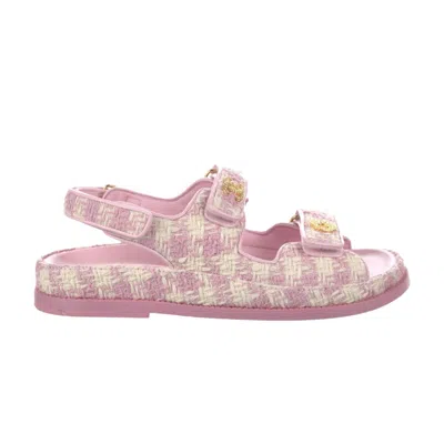 Pre-owned Chanel Wmns Sandal 'pink Ecru Tweed' | Women's Size 35