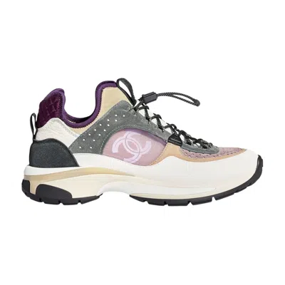 Pre-owned Chanel Wmns Sneaker 'white Grey Purple' | Women's Size 37