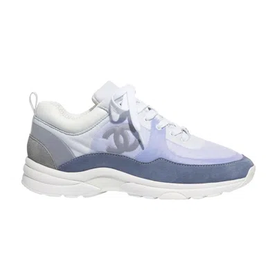 Pre-owned Chanel Wmns Suede Calfskin Sneaker 'sky Blue' | Women's Size 36