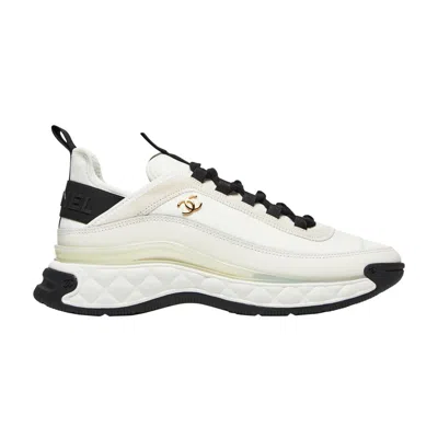 Pre-owned Chanel Wmns Velvet Calfskin & Mixed Fibers Sneaker 'ivory' | White | Women's Size 37.5