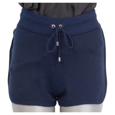 Pre-owned Chanel Chanle Navy Blue Cashmere 2012 Drawstring Shorts Pants 36 Xs