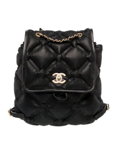 Pre-owned Chanel Chesterfield Backpack In Black