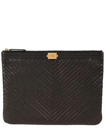 Chanel Chevron Boy New Medium Clutch (authentic Pre-loved)