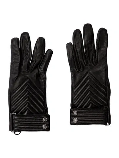 Pre-owned Chanel Chevron Gloves W/ Tags In Black