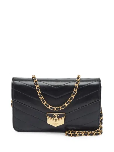 Chanel Chevron Medal Shoulder Bag In Black