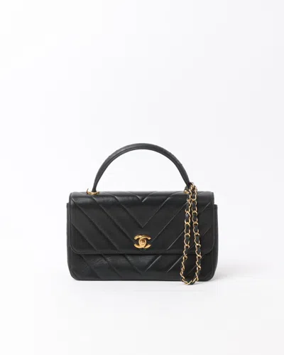 Pre-owned Chanel Chevron Top Handle Bag