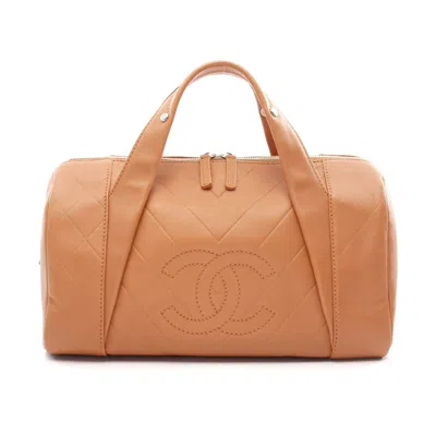 Pre-owned Chanel Chevron V-stitch Leather Handbag In Brown