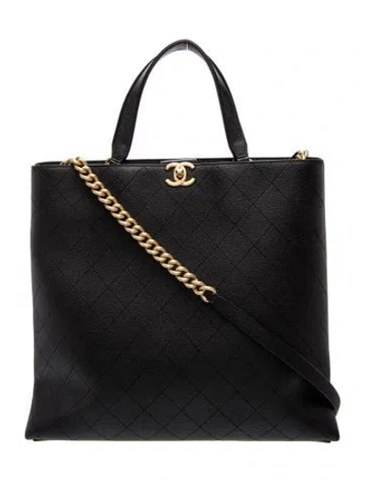 Pre-owned Chanel Chic Affinity Cc Tote In Black
