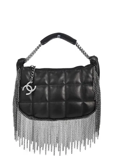 Chanel Choco Bar Fringed Shoulder Bag In Black