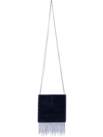 Pre-owned Chanel Choco Bar Fringed Shoulder Bag In Black