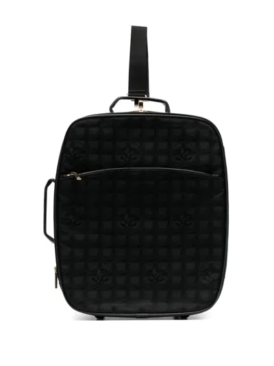 Pre-owned Chanel Choco Bar Travel Bag In Black
