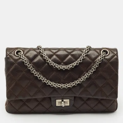 Pre-owned Chanel Choco Brown Quilted Iridescent Leather 226 Reissue 2.55 Flap Bag