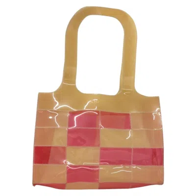 Pre-owned Chanel Chocolate Bar Beige Vinyl Tote Bag () In Sand