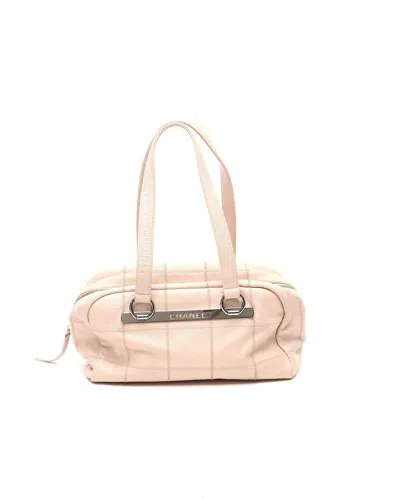 Pre-owned Chanel Chocolate Bar Bowling Bag In Pink