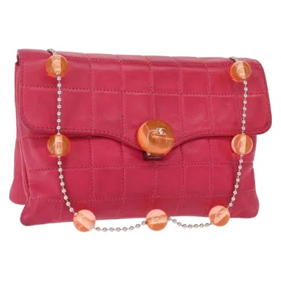 Pre-owned Chanel Chocolate Bar Cc Clutch Quilted Leather Leather Clutche & Pouche Bag () In Pink