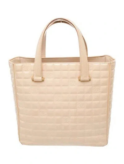 Pre-owned Chanel Chocolate Bar Cc Tote In Neutral