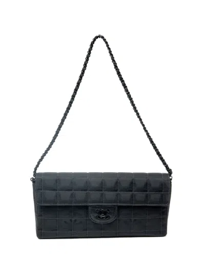 Pre-owned Chanel Chocolate Bar Cc Turn-lock Shoulder Bag In Black