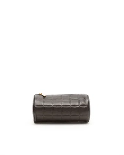Pre-owned Chanel Chocolate Bar Lambskin Pouch In Brown