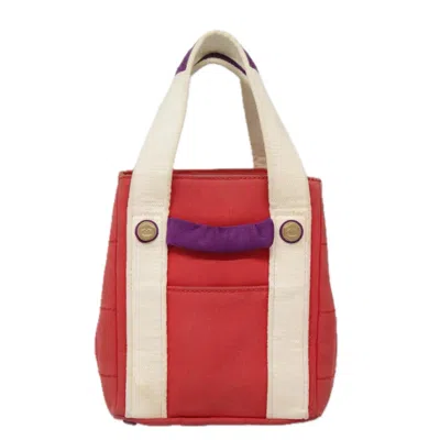 Pre-owned Chanel Chocolate Bar Red Canvas Tote Bag ()
