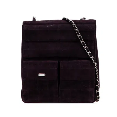 Pre-owned Chanel Chocolate Bar Suede Shoulder Bag () In Purple