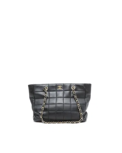 Pre-owned Chanel Chocolate Bar Tote Bag In Black