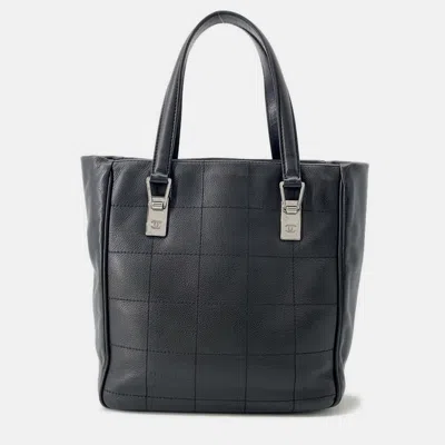 Pre-owned Chanel Chocolate Bar Tote Bag Black Caviar Leather