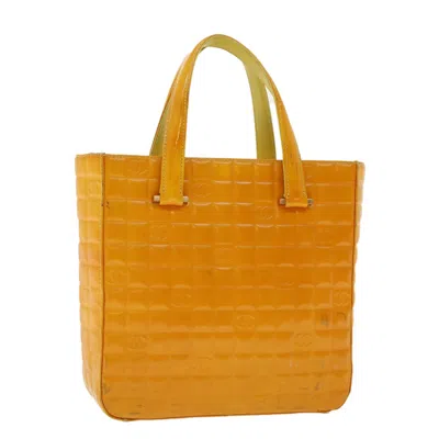 Pre-owned Chanel Chocolate Bar Tote Quilted Patent Patent_leather Bag () In Yellow