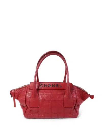 Pre-owned Chanel Chocolate-bar Tote Bag In Red