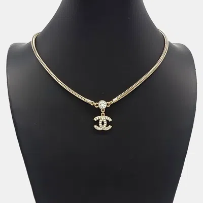 Pre-owned Chanel Choker Necklace Gold Tone Metal Necklace In Multicolor