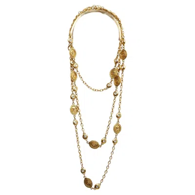 Pre-owned Chanel Circa 1990 Collier Sautoir Ceinture Haute Couture Cc String Necklace Belt In Multi