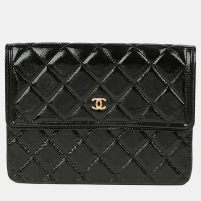 Pre-owned Chanel Classic Black Leather Flap Clutch