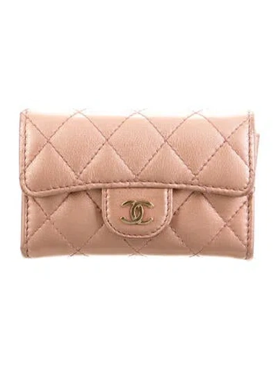 Pre-owned Chanel Classic Card Holder Interlocking Cc Logo Pouch