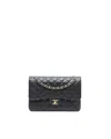 Chanel Black Quilted Caviar Leather Classic Double Flap 26 In Black
