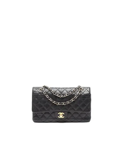 Pre-owned Chanel Classic Caviar Medium Double Flap Bag In Black