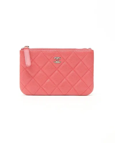 Chanel Classic Caviar Pouch In Pink
