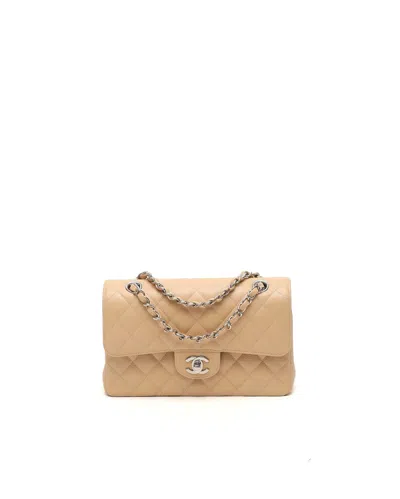 Chanel Classic Caviar Small Double Flap Bag In Sand
